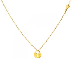 Złoty naszyjnik - kluczyk, kłódka