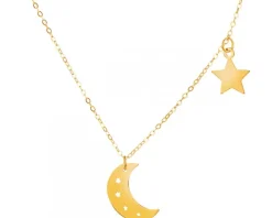 Złoty naszyjnik - Księżyc, gwiazda
