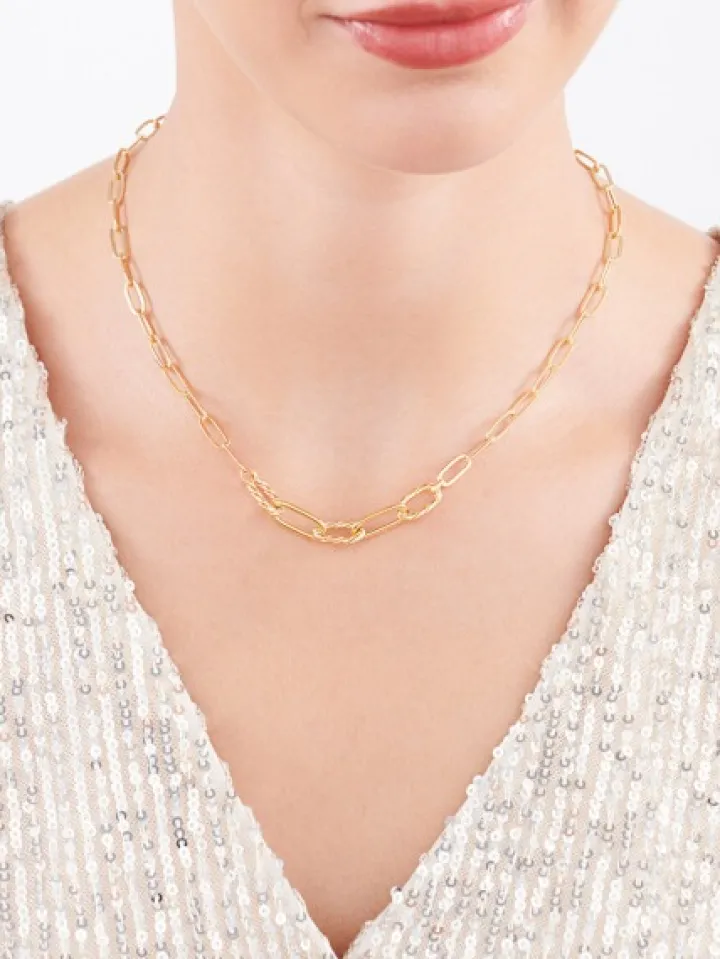 Złoty naszyjnik - paper clip