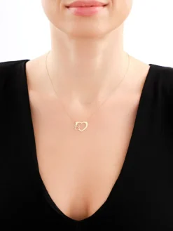 Złoty naszyjnik - serce, łapka