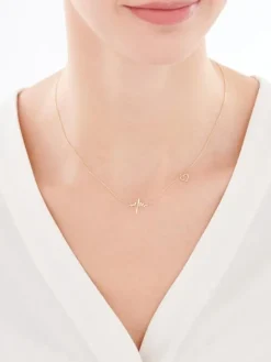 Złoty naszyjnik - serce, EKG serca