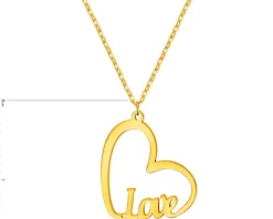 Złoty naszyjnik - serce, love
