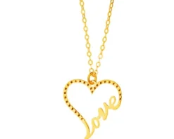 Złoty naszyjnik - serce, love