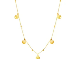 Złoty naszyjnik, ankier - drzewka, koła