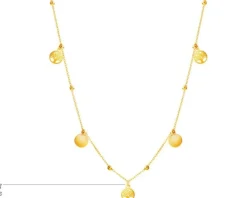 Złoty naszyjnik, ankier - drzewka, koła