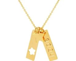 Złoty naszyjnik, ankier - gwiazda, hope