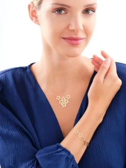 Złoty naszyjnik, ankier - gwiazdy