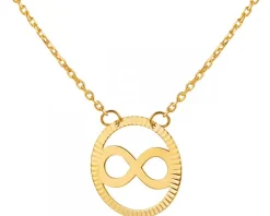 Złoty naszyjnik, ankier - koło, nieskończoność