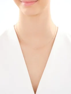 Złoty naszyjnik, ankier - koniczyna, kulki