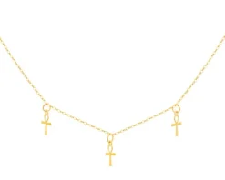 Złoty naszyjnik, ankier - krzyże