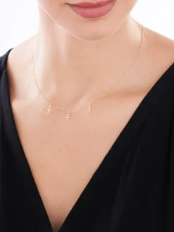 Złoty naszyjnik, ankier - krzyże