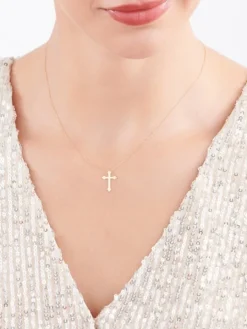 Złoty naszyjnik, ankier - krzyż