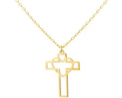 Złoty naszyjnik, ankier - krzyż