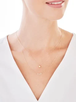 Złoty naszyjnik, ankier - kulka, nieskończoność