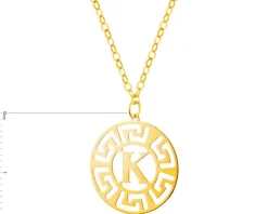 Złoty naszyjnik, ankier - litera K