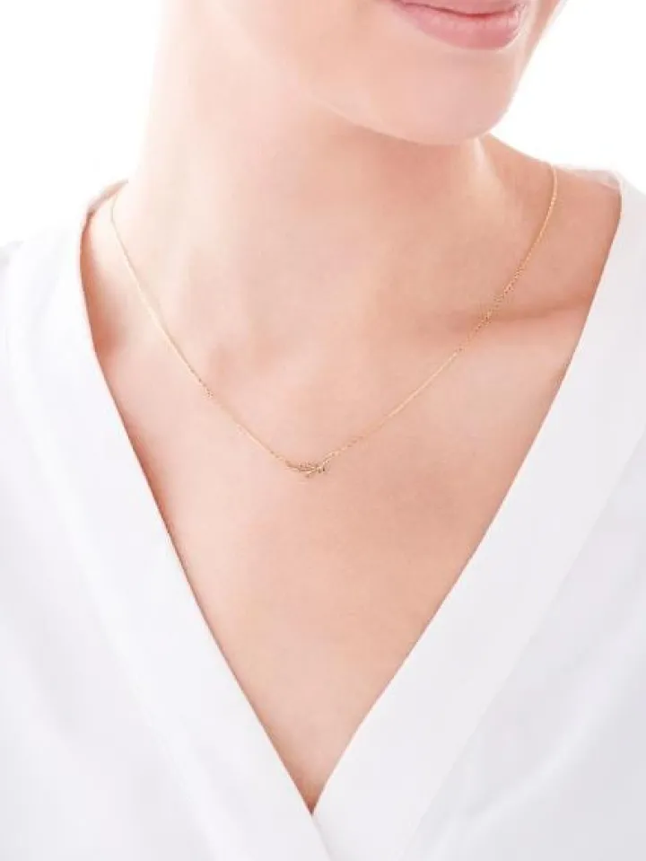 Złoty naszyjnik, ankier - liście