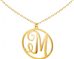 Złoty naszyjnik, ankier - litera M