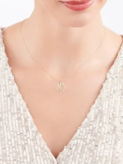 Złoty naszyjnik, ankier - litera M