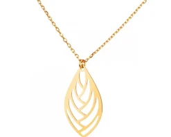 Złoty naszyjnik, ankier - liść