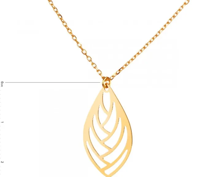 Złoty naszyjnik, ankier - liść