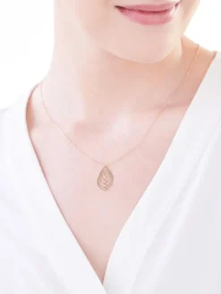 Złoty naszyjnik, ankier - liść