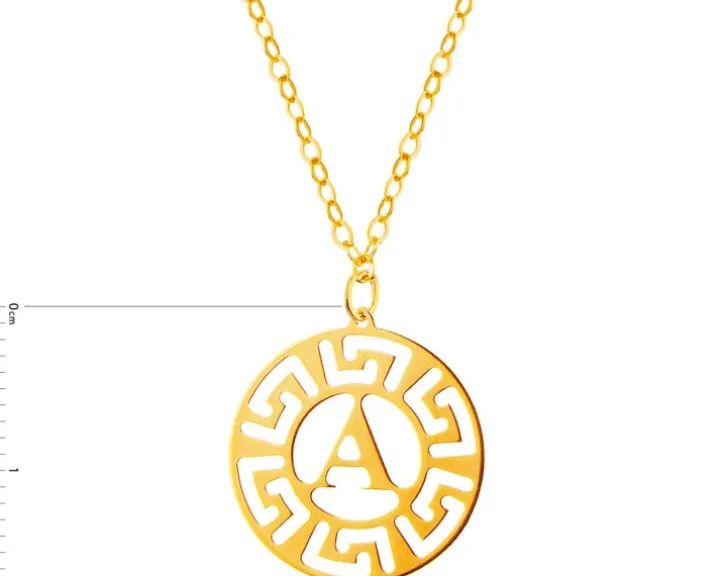 Złoty naszyjnik, ankier - litera A