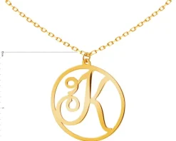 Złoty naszyjnik, ankier - litera K