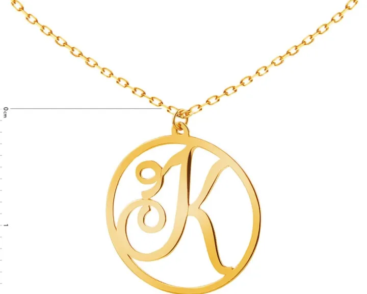 Złoty naszyjnik, ankier - litera K