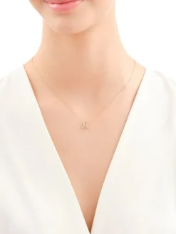 Złoty naszyjnik, ankier - litera A