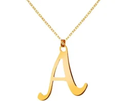 Złoty naszyjnik, ankier - litera A