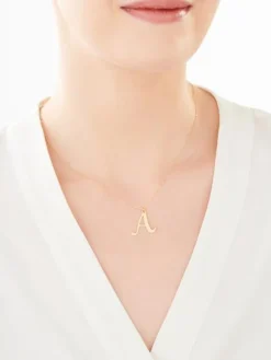 Złoty naszyjnik, ankier - litera A