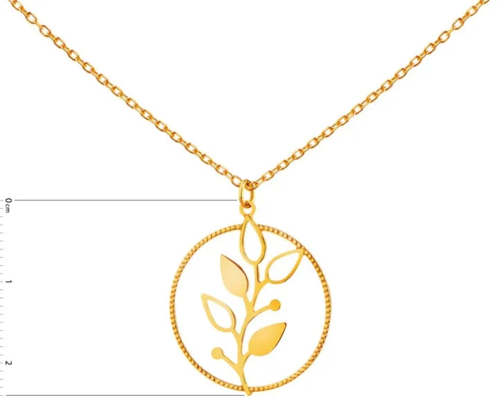 Złoty naszyjnik, ankier - liście