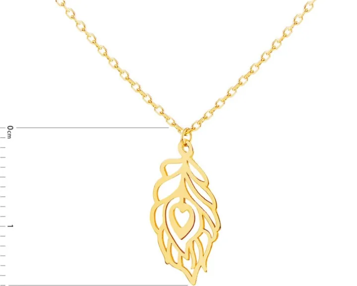 Złoty naszyjnik, ankier - liść