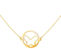 Złoty naszyjnik, ankier - motyl