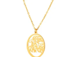 Złoty naszyjnik, ankier - monstera