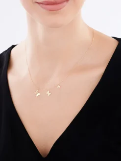 Złoty naszyjnik, ankier - motyle