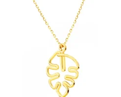 Złoty naszyjnik, ankier - monstera