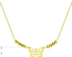 Złoty naszyjnik, ankier - motyl