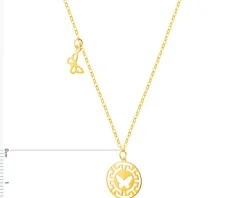 Złoty naszyjnik, ankier - motyle