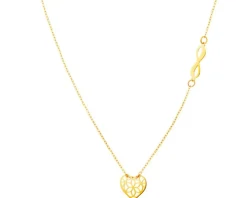 Złoty naszyjnik, ankier - nieskończoność, serce