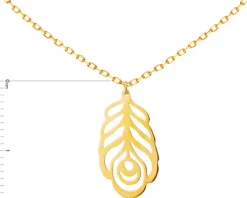 Złoty naszyjnik, ankier - piórko