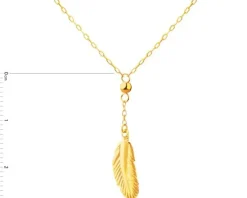Złoty naszyjnik, ankier - piórko