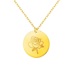 Złoty naszyjnik, ankier - róża