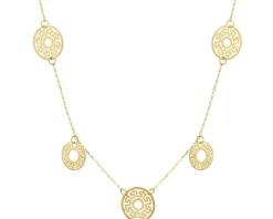 Złoty naszyjnik, ankier - rozety