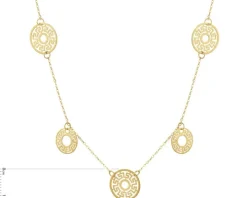 Złoty naszyjnik, ankier - rozety