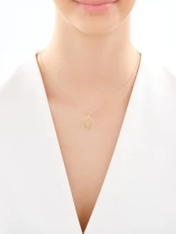 Złoty naszyjnik, ankier - rozeta