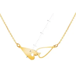 Złoty naszyjnik, ankier - serca