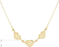 Złoty naszyjnik, ankier - serca