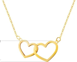 Złoty naszyjnik, ankier - serca