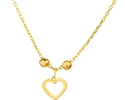 Złoty naszyjnik, ankier - serce